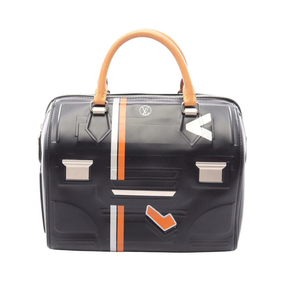 Louis Vuitton Speedy Space Collection Handbag Leather Black Multicolor